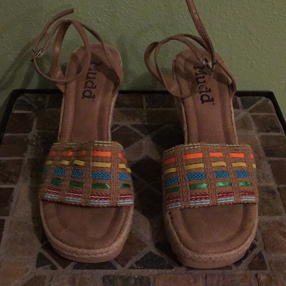 Rainbow Wedge Heels